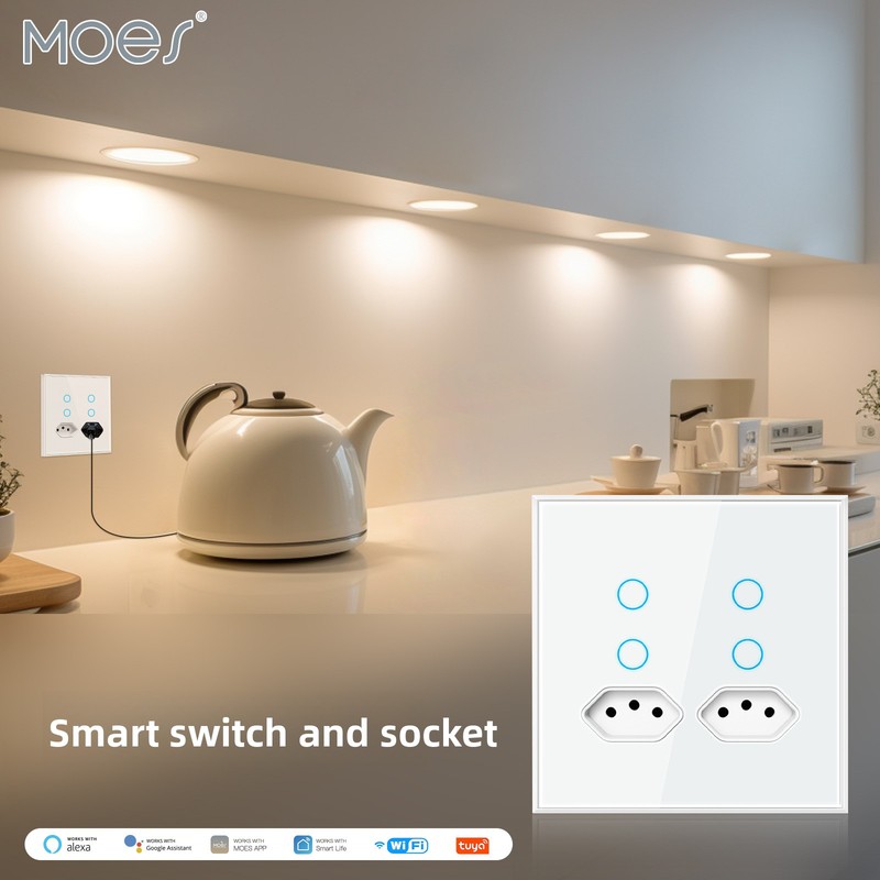 Timer Dual Outlet - Enchufe inteligente WiFi MOES Tuya, 4